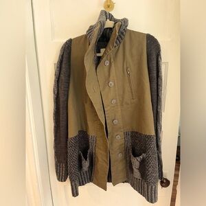 Olive green military jacket, sweater jacket, Fall jacket